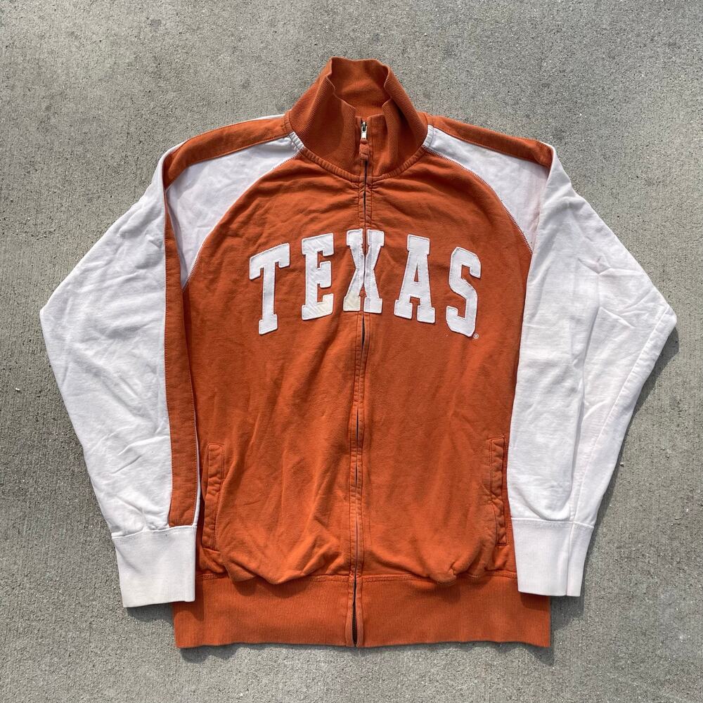 Texas Longhorns Track Jacket Zip Up Orange White Colosseum Athletics XL NCAA